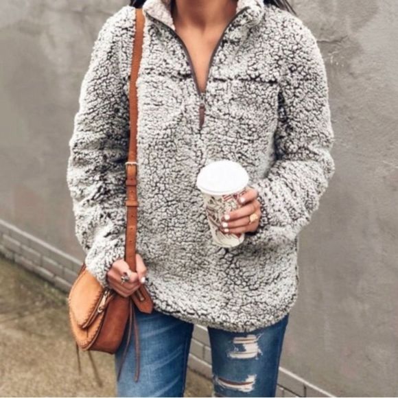 Thread & Supply Tops - Women’s Thread & Supply Wubby Fleece Lined Quarter Zip Pullover Size Small